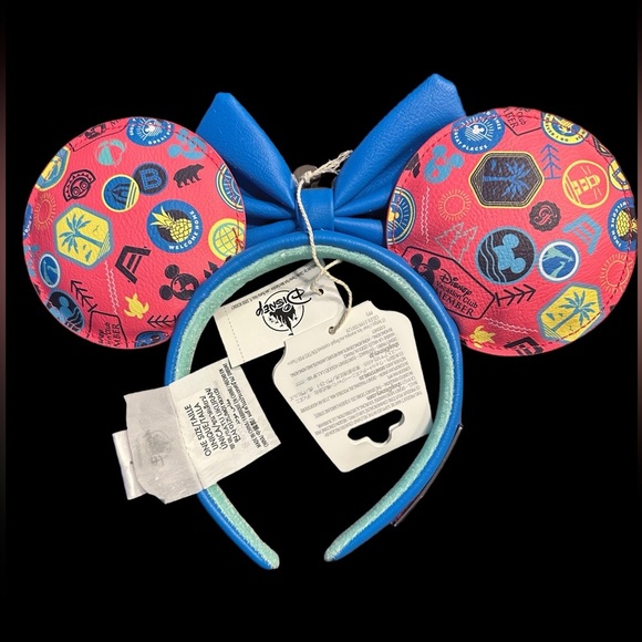 Authentic Disney Loungefly DVC Blue & Red Minnie Mouse Ears Headband - NWT - Picture 2 of 5